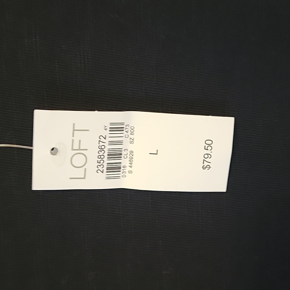 Nwt Loft Navy Shift Dress Eyelet Sleeve Large - Picture 4 of 7